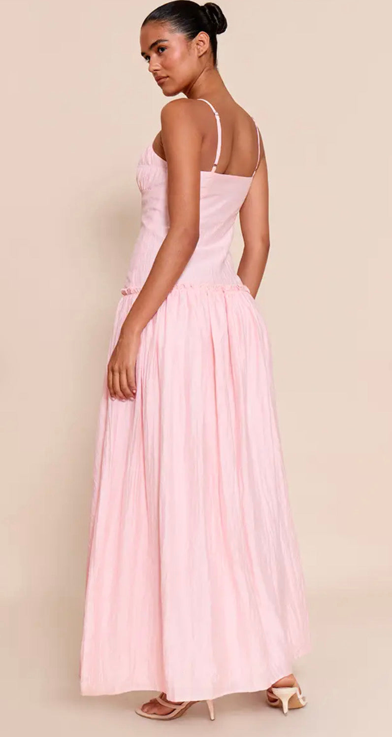 Ruched Bust Drop Waist Maxi