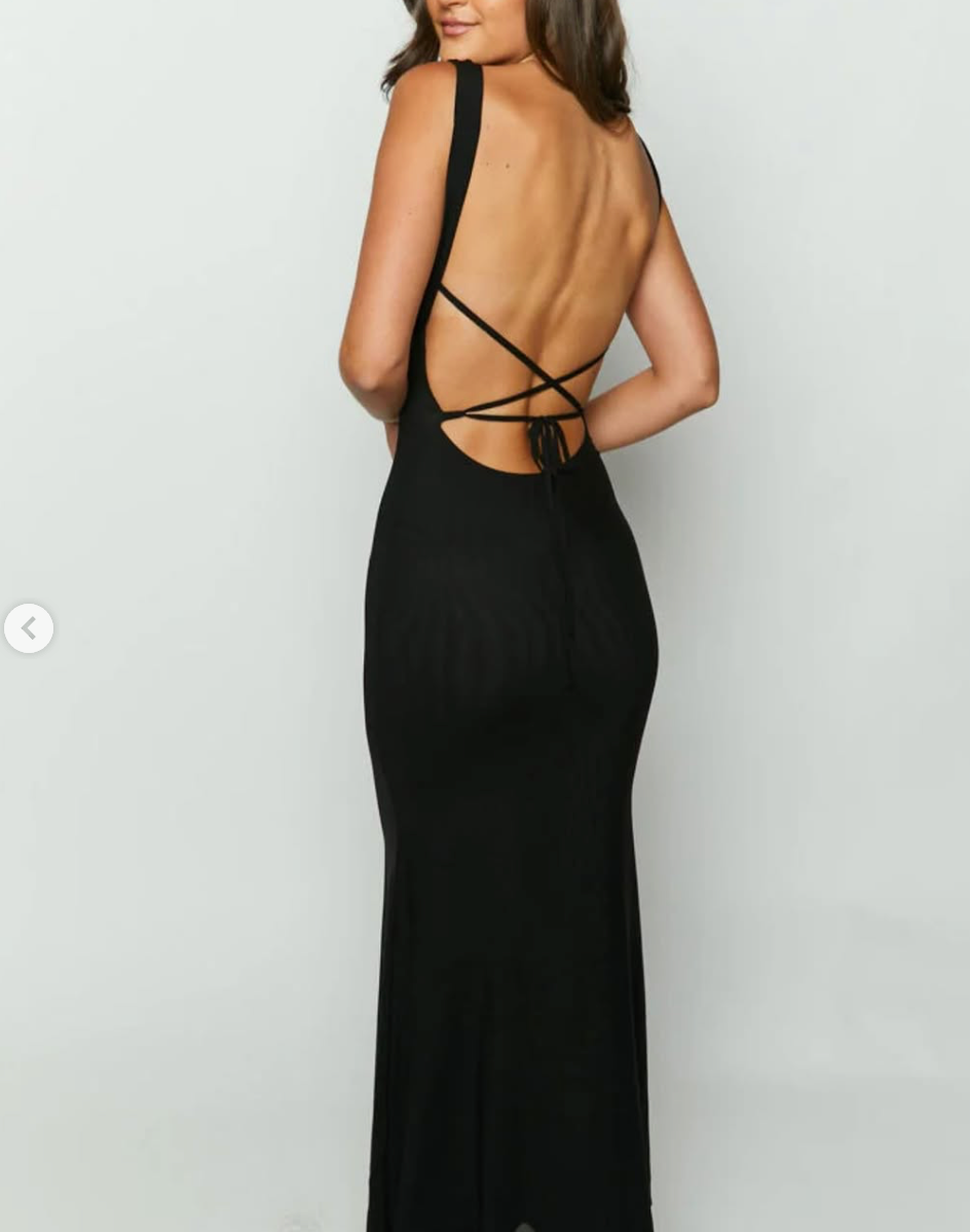 Beverley Black Mesh Maxi dress