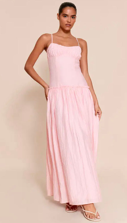 Ruched Bust Drop Waist Maxi